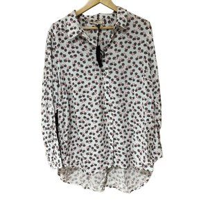 NWT Jane and Delancey Womens Size 1X Bicycle Print Button Shirt Office Brunch